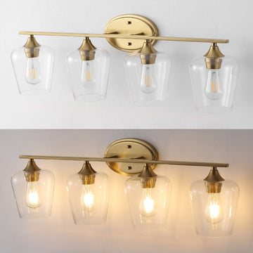 Jayne Iron/Glass Cottage Rustic LED Vanity Light